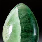 Genuine Polished Green Fluorite Egg + Acrylic Display Stand // V3