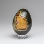 Genuine Polished Polychrome Jasper Egg + Acrylic Display Stand // V1