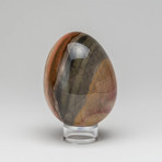 Genuine Polished Polychrome Jasper Egg + Acrylic Display Stand // V2