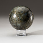 Genuine Polished Labradorite Sphere + Acrylic Display Stand // V2