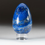 Genuine Polished Lapis Lazuli Egg + Acrylic Display Stand // V2