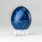 Genuine Polished Lapis Lazuli Egg + Acrylic Display Stand // V1