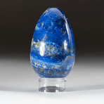 Genuine Polished Lapis Lazuli Egg + Acrylic Display Stand // V2