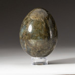 Genuine Polished Labradorite Egg + Acrylic Display Stand // V3