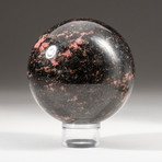 Imperial Rhodonite Sphere + Acrylic Display Stand // V1