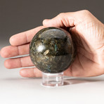 Genuine Polished Labradorite Sphere + Acrylic Display Stand // V1