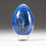 Genuine Polished Lapis Lazuli Egg + Acrylic Display Stand // V3