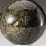 Genuine Polished Labradorite Sphere + Acrylic Display Stand // V1