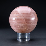 Genuine Polished Rose Quartz Sphere + Acrylic Display Stand // V3