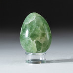 Genuine Polished Green Fluorite Egg + Acrylic Display Stand // V1