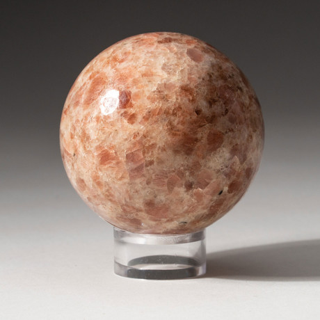 Genuine Polished Sunstone Sphere + Acrylic Display Stand // V1