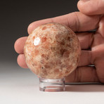 Genuine Polished Sunstone Sphere + Acrylic Display Stand // V1