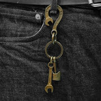 Wrench hook with Piston // Keyring // Brass