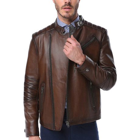 Zagreb Leather Jacket // Camel (XS)