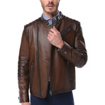 Zagreb Leather Jacket // Camel (4XL)