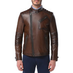 Zagreb Leather Jacket // Camel (XL)
