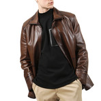 Brussels Leather Jacket // Camel (L)