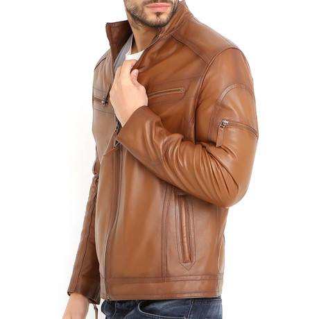 Bucharest Leather Jacket // Whiskey (XS)