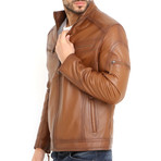 Bucharest Leather Jacket // Whiskey (4XL)