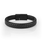 Braided Leather Bracelet // Black
