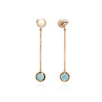 Mimi Milano En 18k Rose Gold + Sterling Silver + Pearl Earrings II // Store Display