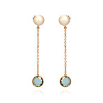 Mimi Milano En 18k Rose Gold + Sterling Silver + Pearl Earrings II // Store Display