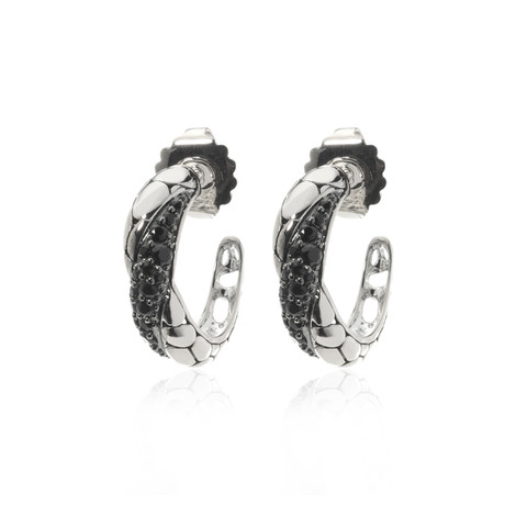 John Hardy Sterling Silver + Black Sapphire Kali Earrings // Store Display