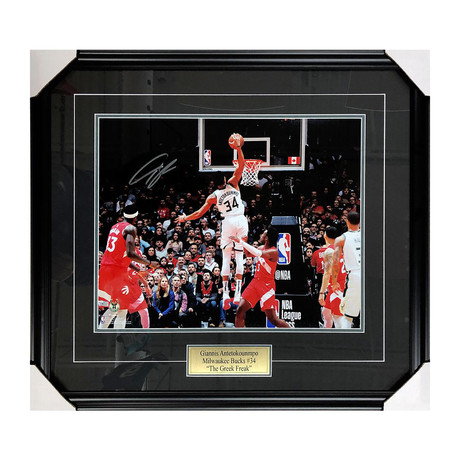 Giannis Antetokounmpo // Milwaukee Bucks // Autographed Display