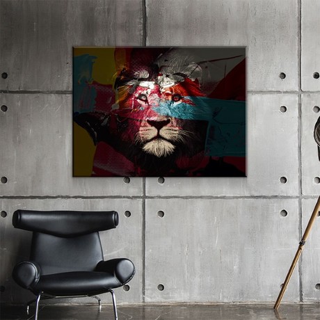 Warrior Colored Lion (24"W x 16"H x 1.5"D)