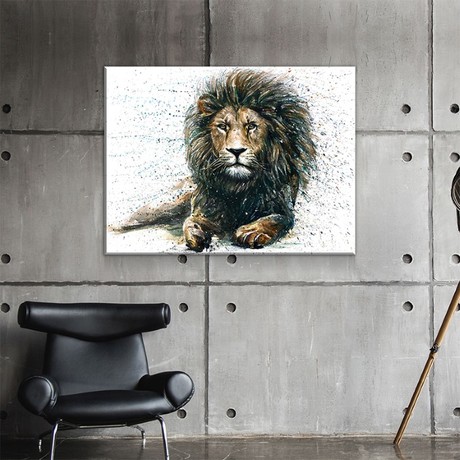 Watercolor Lion (24"W x 16"H x 1.5"D)