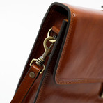 The Sound of the Mountain // Leather Briefcase // Light Brown