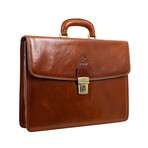 The Sound of the Mountain // Leather Briefcase // Light Brown