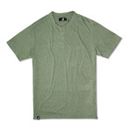 Super Soft Short Sleeve Henley // Heather City Green (XL)