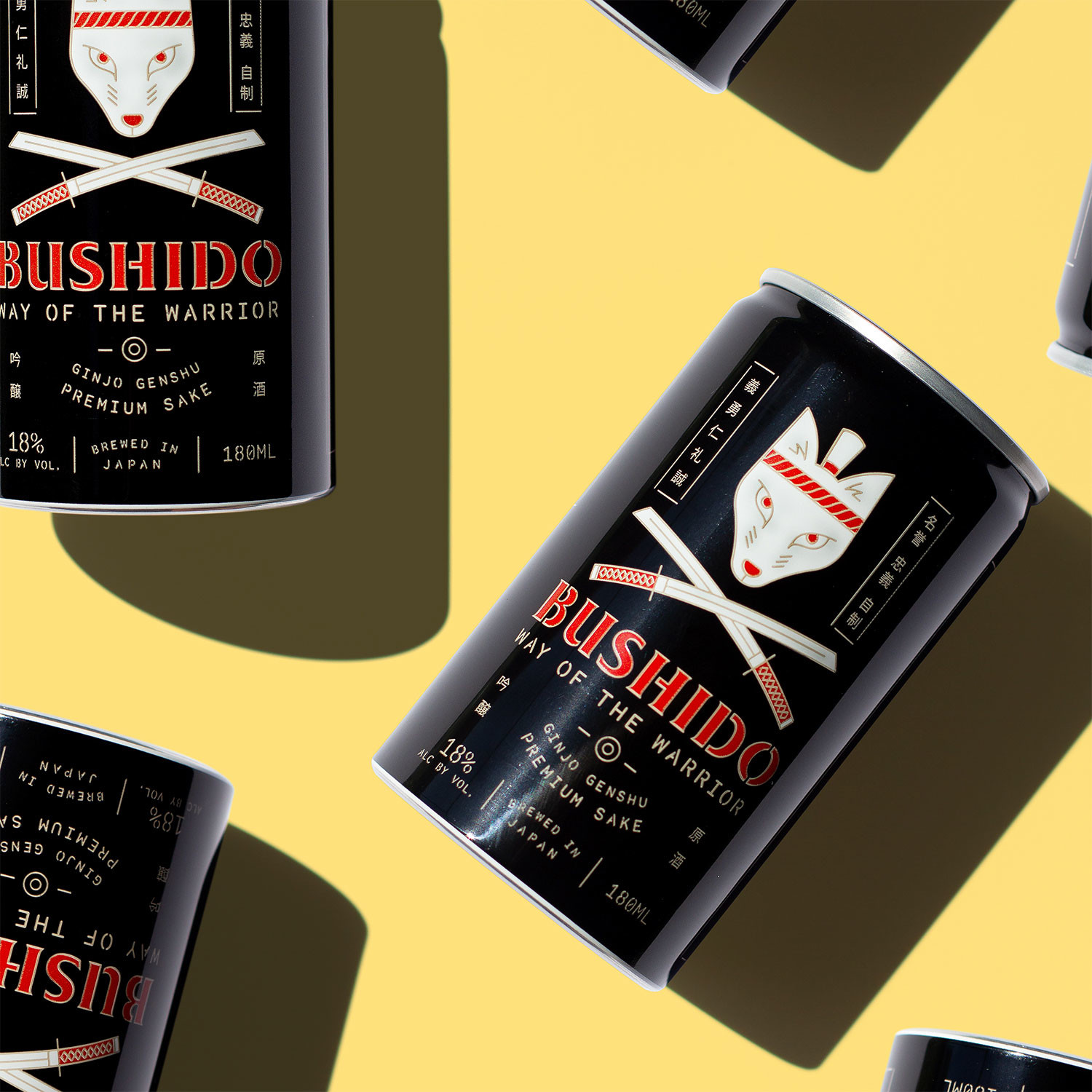 Bushido Premium Japanese Sake Cans // Pack of 10 // 180 ml Each