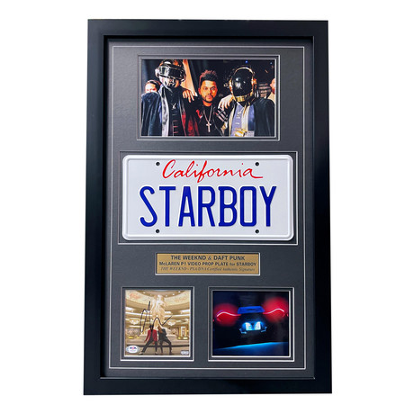 Starboy // The Weeknd // Signed CD Album Cover // Replica License Plate Display