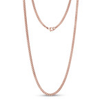 Curb Link Necklace // 3.5mm // Rose Gold Plated (16"L)