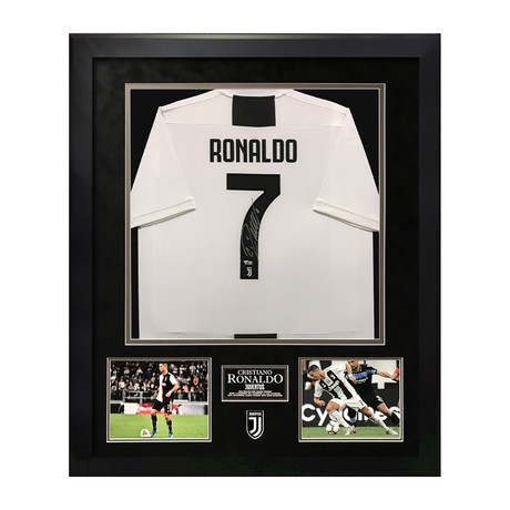 Cristiano Ronaldo // Framed + Signed White Jersey // Juventus