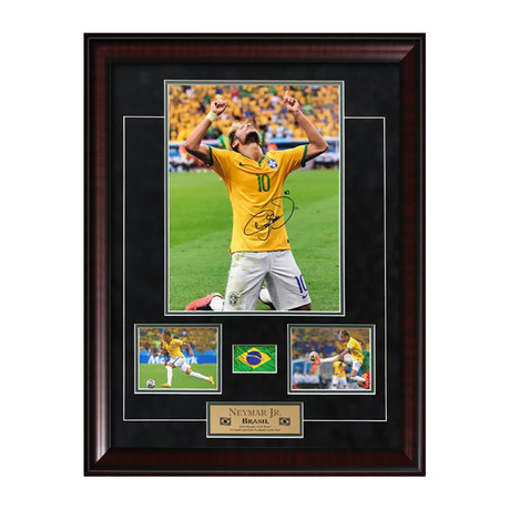 Neymar // Framed + Signed Photograph // Brazil