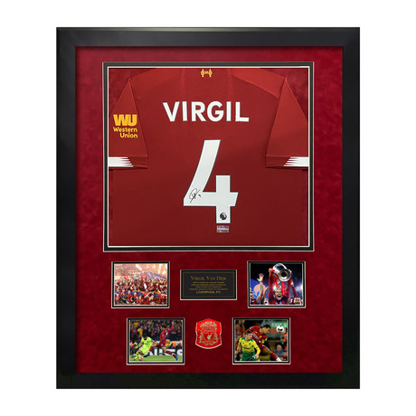 Virgil Van Dijk // Framed + Signed Jersey // Liverpool