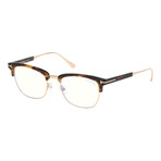 Men's Browline Blue Light Blocking Glasses // Havana + Gold