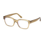 Unisex Square Blue Light Blocking Glasses V1 // Shiny Light Brown