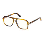 Men's Square Blue Light Blocking Glasses // Light Havana