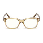 Unisex Square Blue Light Blocking Glasses V1 // Shiny Light Brown