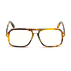 Men's Square Blue Light Blocking Glasses // Light Havana