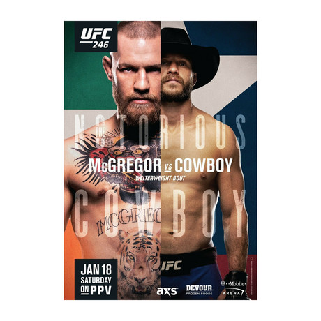 Bruce Buffer Used Official Bout List // UFC 246 Conor McGregor vs. Cerrone UFC 246