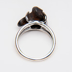 Genuine Campo del Cielo Meteorite Ring // Sterling Silver Band // Size 6
