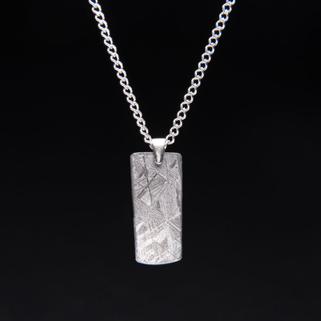 Genuine Natural Seymchan Meteorite Pendant + 18" Sterling Silver Chain // V5