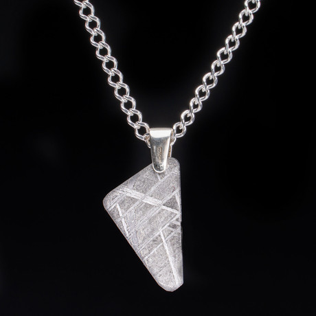 Genuine Natural Seymchan Meteorite Pendant + 18" Sterling Silver Chain // V7