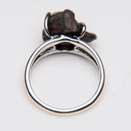 Genuine Campo del Cielo Meteorite Ring // Sterling Silver Band // Size 7