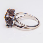 Genuine Campo del Cielo Meteorite Ring // Sterling Silver Band // Size 7